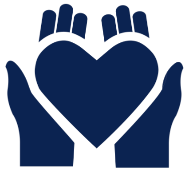 Charity hands holding a heart